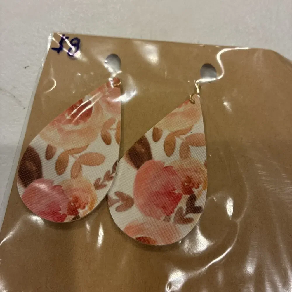 3 PCs Dangle Earrings Artisan Hand Made Winter Holiday Tree Deer Bears Glitter